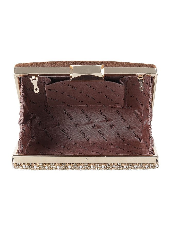 Mochi Womens Synthetic Antic Gold Clutch (One Size) - Image 2